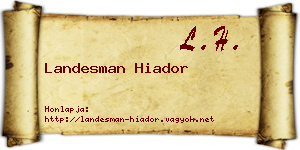 Landesman Hiador névjegykártya